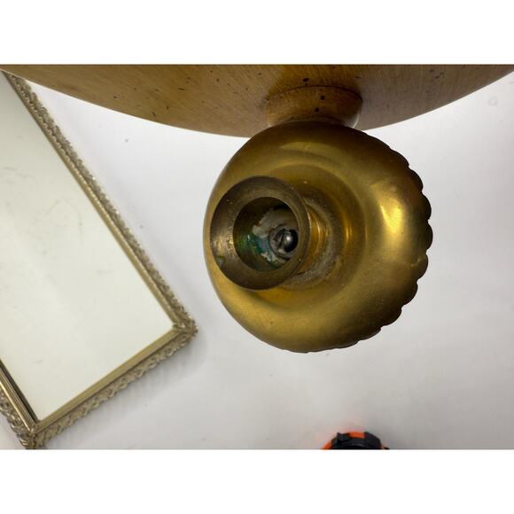 Country Cottage Mirroed Wall Sconce , Mid century Wooden Wall Sconce with Mirror - Picture 3 of 10